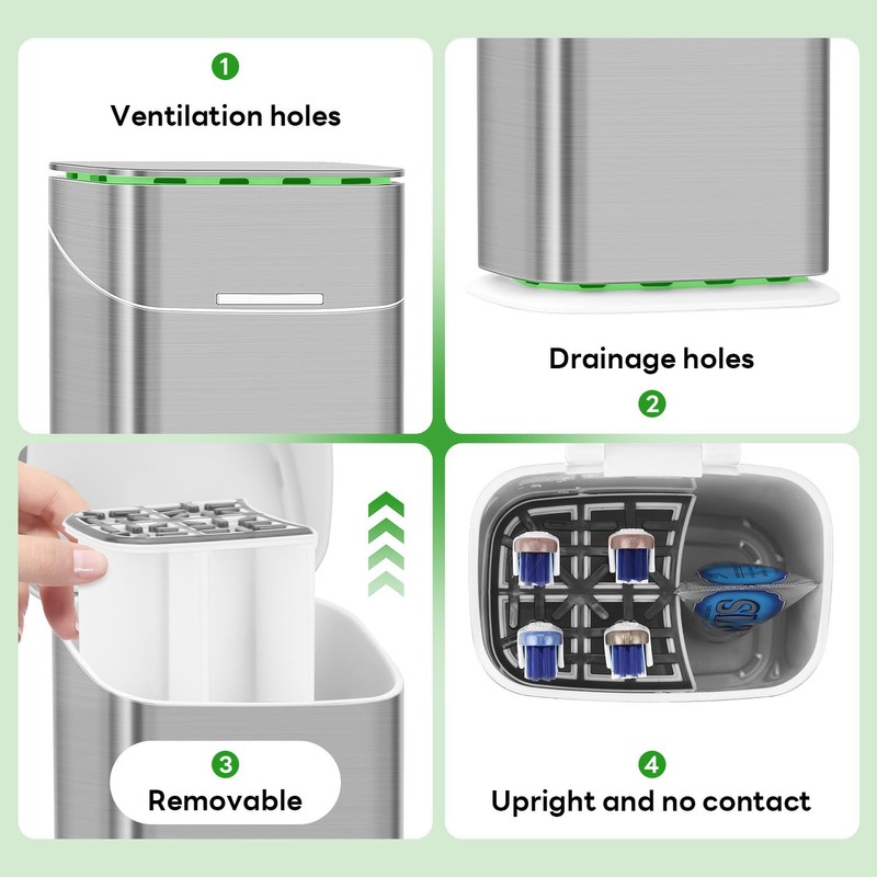 Toothbrush Holders with Cover - 5 Slots Tooth Brush Holder