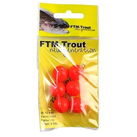 FTM Trout Unisex - Adult 10C8070361C10 Pilot Balls Trout Bite Alarm Round Trout Pilots Floats (Red, 15 mm), Colourful, Normal