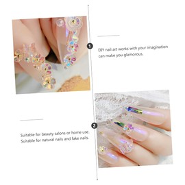 BIUDECO Nail Art Rhinestones 6 Boxes of Sequins Gems Charms DIY Manicure Decorations