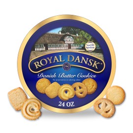 Royal Dansk Danish Butter Cookies, Premium Assorted Cookies in a Gift Tin, Great for Sharing and Gifting, 24 oz