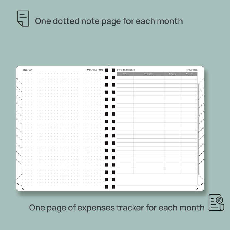 POPRUN 2026-2027 Monthly Planner, 6.5" x 8.5", 18 Month Calendar