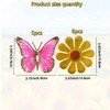 XZJMY 11 Pcs Metal Flowers Butterfly Wall Decor Garden Decor,6