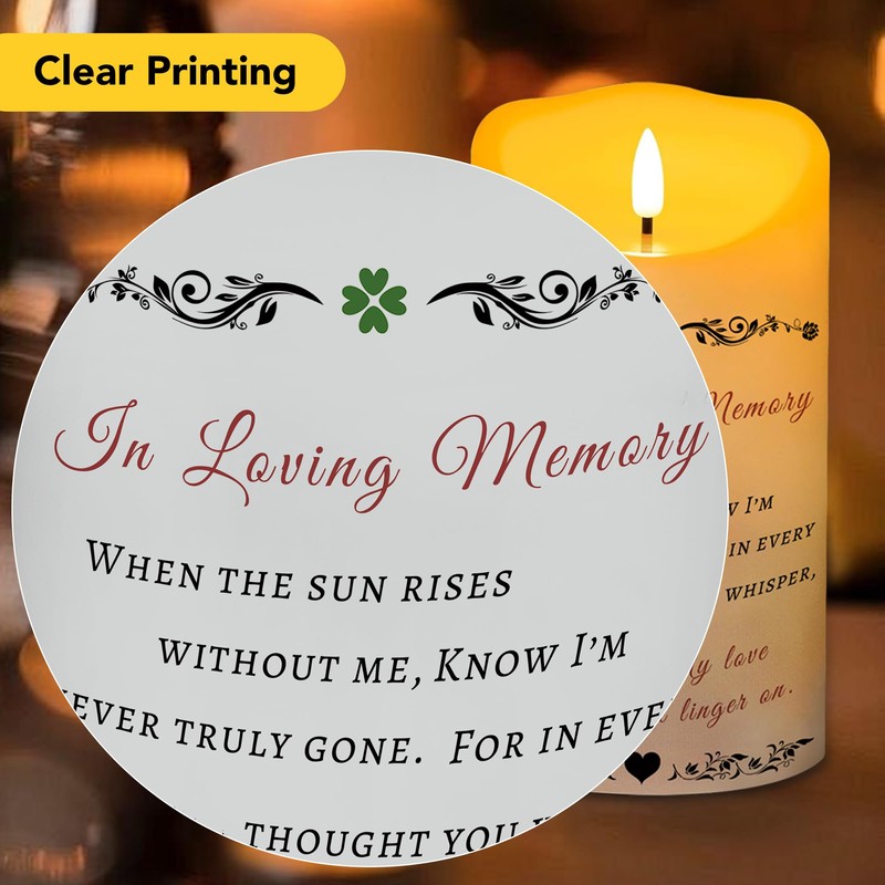 Electronic Flameless Candle - Realistic Wax Memorial Candle with Remote