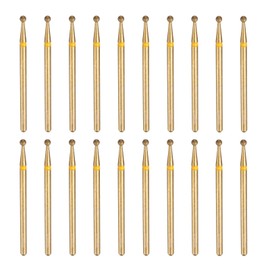 sourcing map 20pcs 325-400 Grits Diamond Grinding Bit 2mm Ball Head 2.35mm Shank 2mm Length Titanium Plated Stone Sanding Drill Bits Rotary Tool for Nails Grinding Polishing