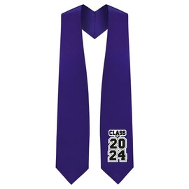 CLERKMANS Estola de graduación Class of 2023, Azul marino, Small