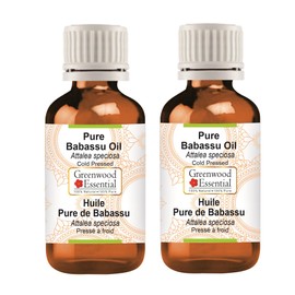 Greenwood Essential Pure Babassu Oil (Attalea speciosa) Cold Pressed (Pack of Two) 100ml X 2 (6.76 oz)