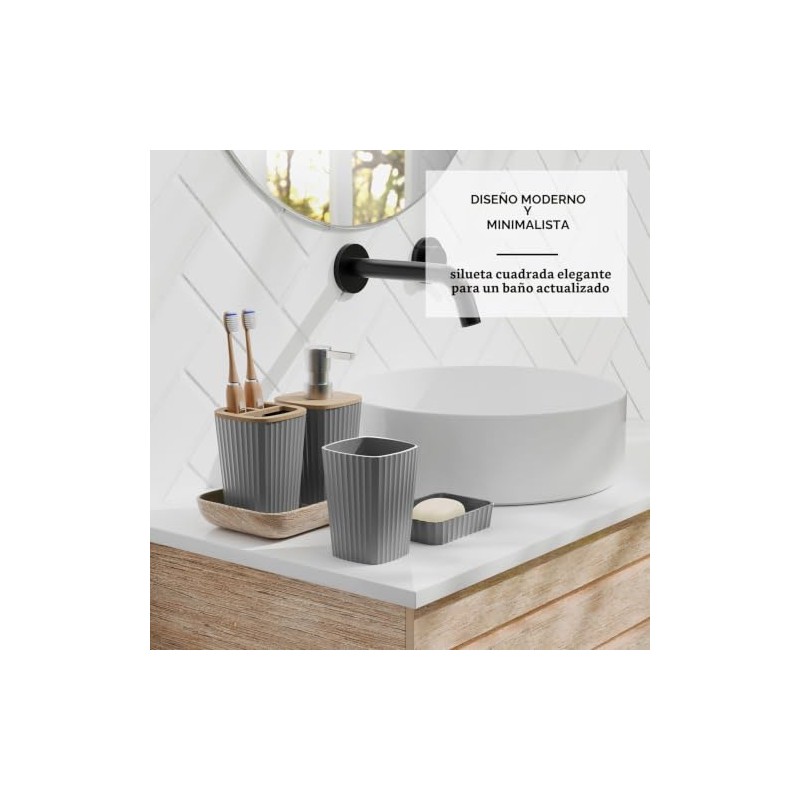 Clara Clark - Juego de Accesorios de baño Gris, Juego