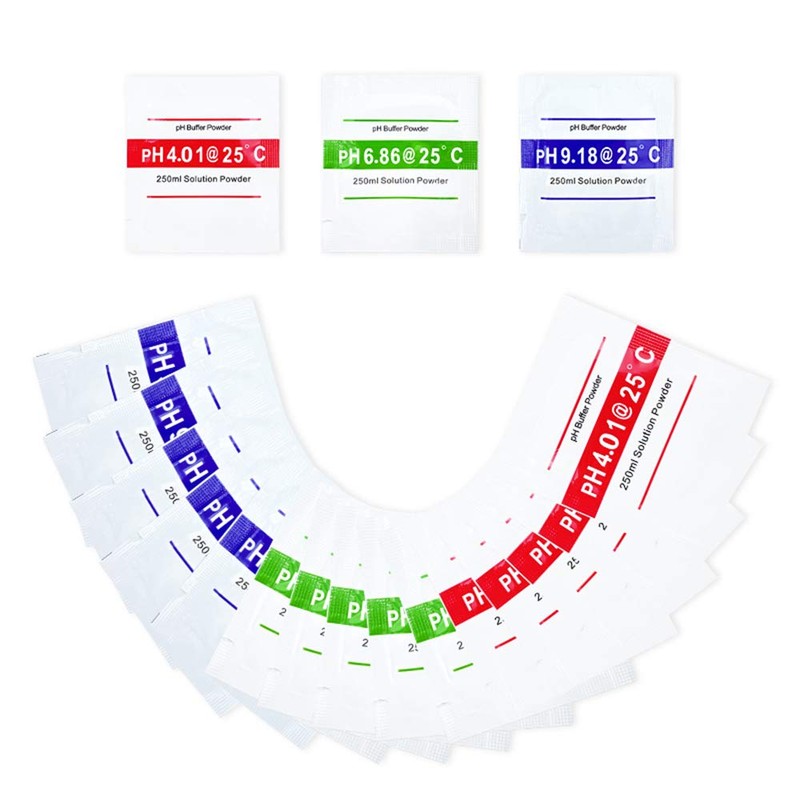 DuvinDD 18 Pack pH Meter Buffer Solution Powder 6.86/4.00/9.18, pH