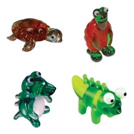 LookingGlass Collectible Glass Figurine 4 Piece Reptiles Set 6 (#35116)