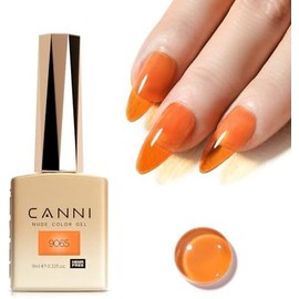 Esmalte de uñas en gel de color naranja gelatinoso, 1 pieza, esmalte de uñas en gel translúcido de color naranja gelatinoso y marrón para otoño,