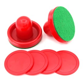 Air Hockey Pushers, Plastic Lightweight Air Hockey Goalies Ice Pushers Pucks Tables Game Handles Ball Mallet Goalies Set (S 60mm)