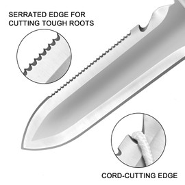 MFBJXC Hori Hori Garden Knife Heavy Duty Stainless Steel Gardening Knife Tool with Oxford Sheath for Weeding Digging Cutting and Planting