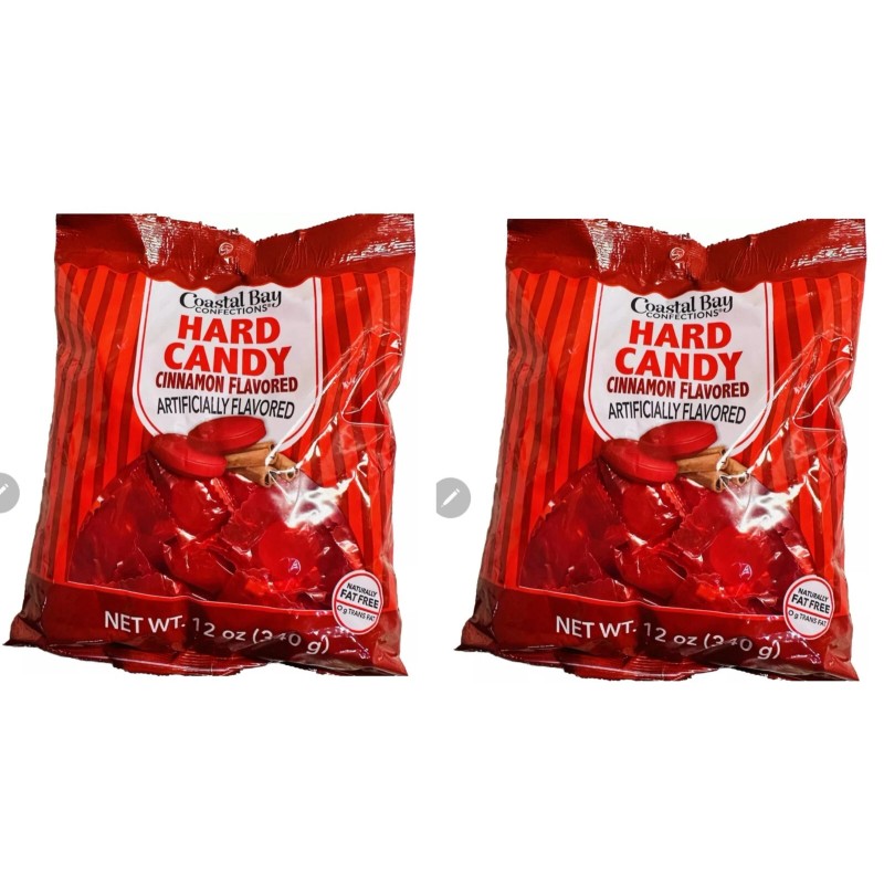 Coastal Bay 4 PACKS Hard Candy Individually Wrapped Cinnamon Flavored