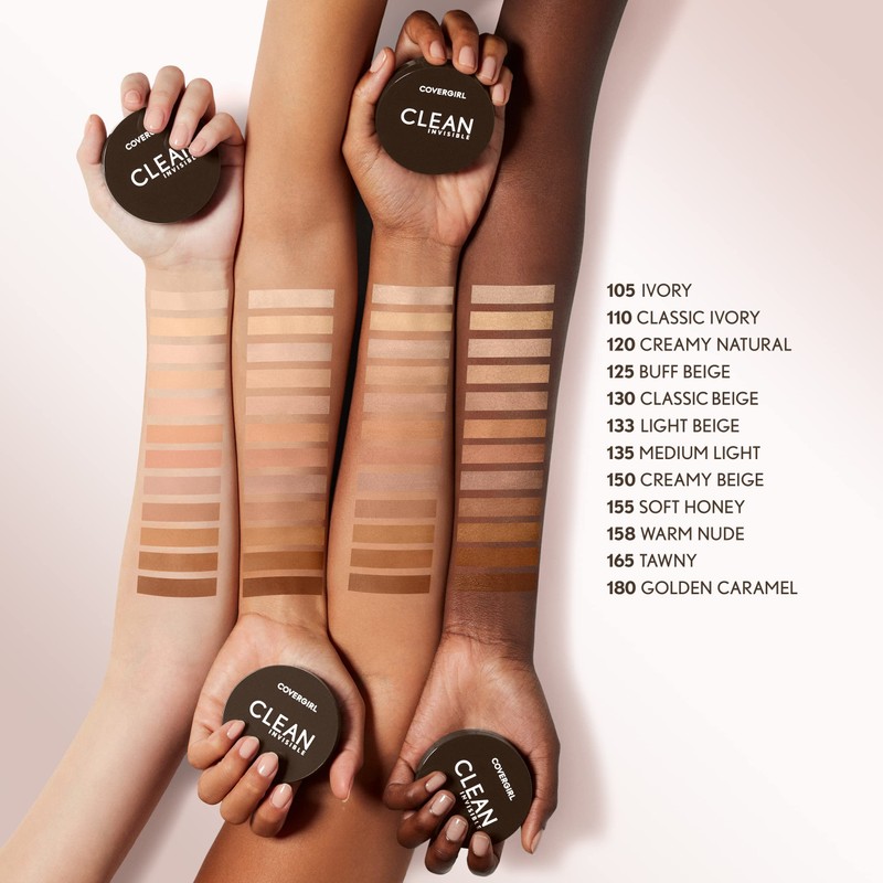 Covergirl Clean Invisible Pressed Powder, Lightweight, Breathable, Vegan Formula, Soft