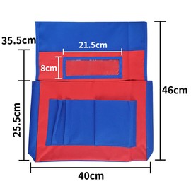 Mewise Chairback Pockets Chart in 6 Bright Colors,Chair Seat Back Organizer with Name Tag Pocket for Classroom (6)