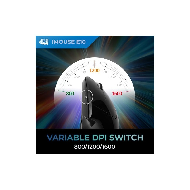 Adesso iMouse E10 - Vertical Ergonomic Optical 6-Button 2.4 GHz