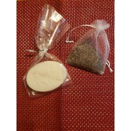 Homemade Handmade Lavender and Mint Goat's Milk Soap 2 ounce bar with FREE SACHET
