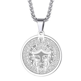 chengxun Symbol of the Ancient Greek God of War - Ares Necklace for Men Women Greek War Memorial Charm Pendant Neck Chain Amulet Talisman Jewelry Gift (216S)