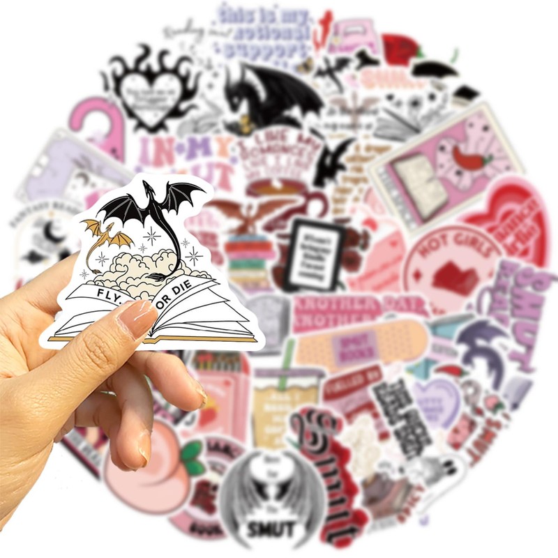 50 Pcs Bookish Smutty Stickers Set Fun, Sassy Quotes and