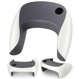 Olumoon Reading Pillow, Lap Desk Pillow for Adult, Gaming Pillow for Arm Support, Memory Foam Arm Rest for Working, Crocheting, Playing Game or Siting in Bed, Floor, Sofa (White)