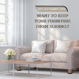 Furniture Coasters Cups 4Pcs 2.5 inch Rubber Non-Slip Bed Leg Pads,Anti Slip Furniture Pad Protector for for Hardwood Floors Black