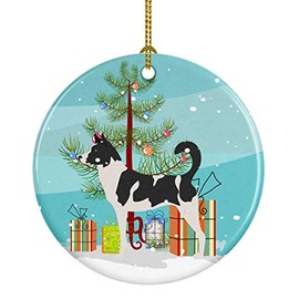 Caroline's Treasures BB8491CO1 Canaan Dog Christmas Ceramic Ornament, 3 in, Multicolor