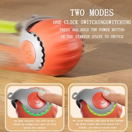 Interactive Cat Toys 3.0 for Indoor Cats, Automatic Moving Smart Ball with USB Rechargeable & Dual Speed Adjustment, Agile Tail Design for Hunting Instincts, Obstacle Avoidance (Orange)