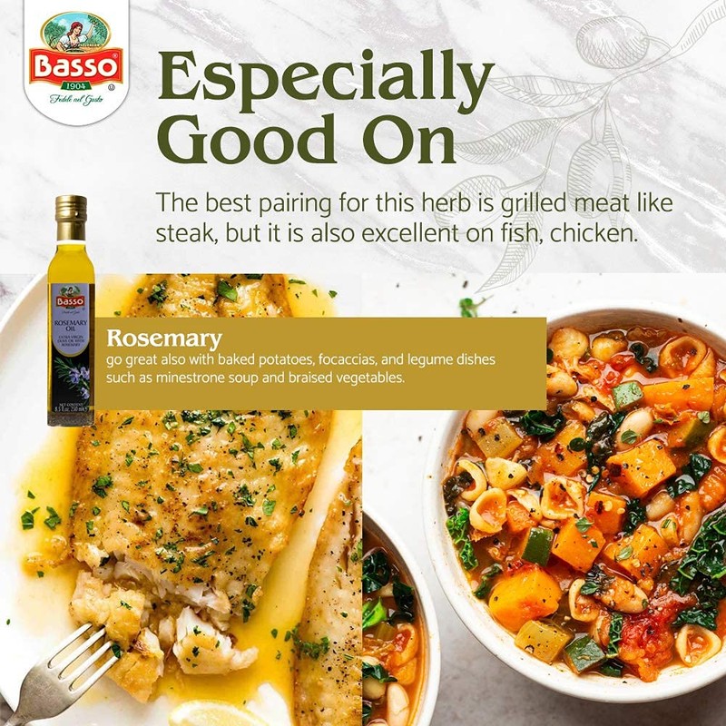 BASSO 1904 - Rosemary Oil, Infused Premium Extra Virgin Olive