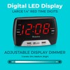 Westclox Large 1.4” Red LED Digital FM Clock Radio with