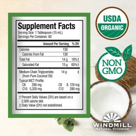 Windmill USDA Organic MCT Oil, 32 Fluid Ounces