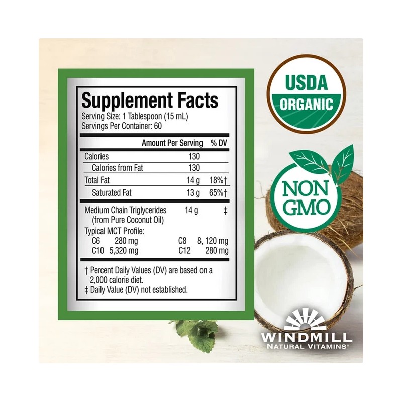 Windmill USDA Organic MCT Oil, 32 Fluid Ounces