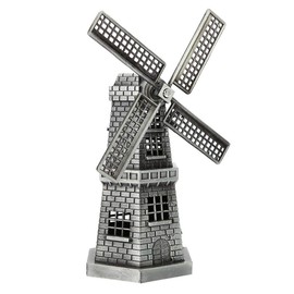 Metal Ornament Figurine, 13 CM Height Dutch Windmill Statue Hand Soldering Home Decor Cast Art Crafts Gifts