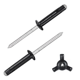 ALLCLEAN 3/16" x 1" Tri-Fold Rivets Assortment - 120Pcs,Black Tri-fold Exploding Pop Rivets Solid Aluminum Tri Grip Rivets Bulb Style Rivets for Kayak Marine Boat