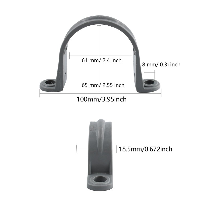 AUXBC 10PCS 2 Inch PVC Pipe Straps, Two Hole Plastic