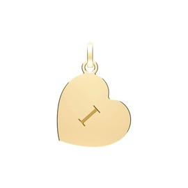 Beautiful 9ct (375) Gold Heart Letter/Initial Women's Pendant WJS35314LTI, Metal, No Gemstone