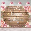 Wood Flower Happy Birthday Backdrop 8x6FT Pink Floral Butterfly Romantic