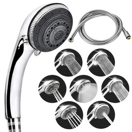 Lucksun Shower Head and Hose 7 Modes Large Luxury Shower Heads with Hand Shower, High-Pressure Shower Head and Hose Set for Bathrooms (150 cm)