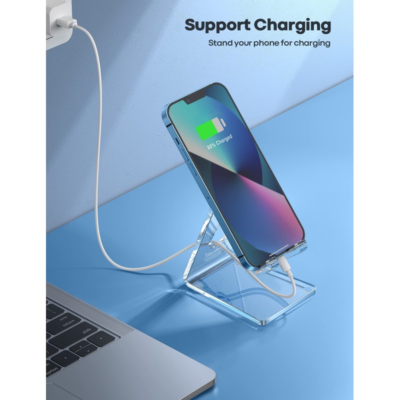 Lamicall Cell Phone Stand, Desk Accessories - Clear Office Cell