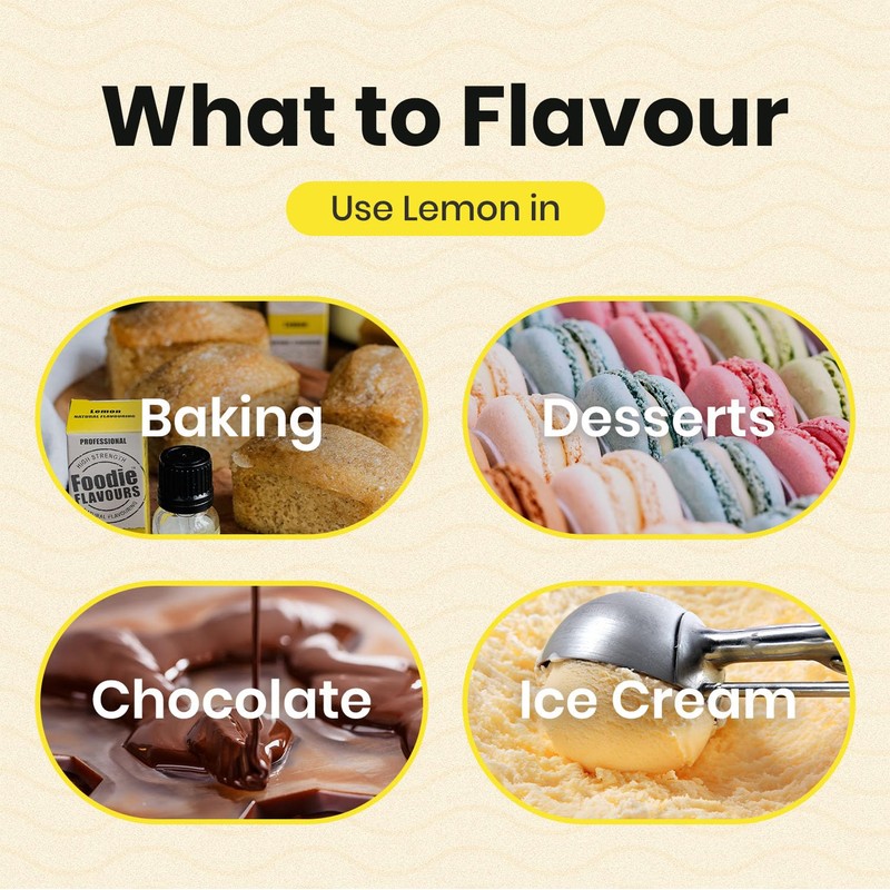 Foodie Flavours Natural Lemon Flavouring, High Strength - 15ml