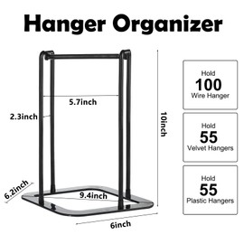 HAKDAY Portable Hanger Organizer Rack, Hanger Storage Stacker Holder Caddy for Closet Laundry Dry Cleaning Room