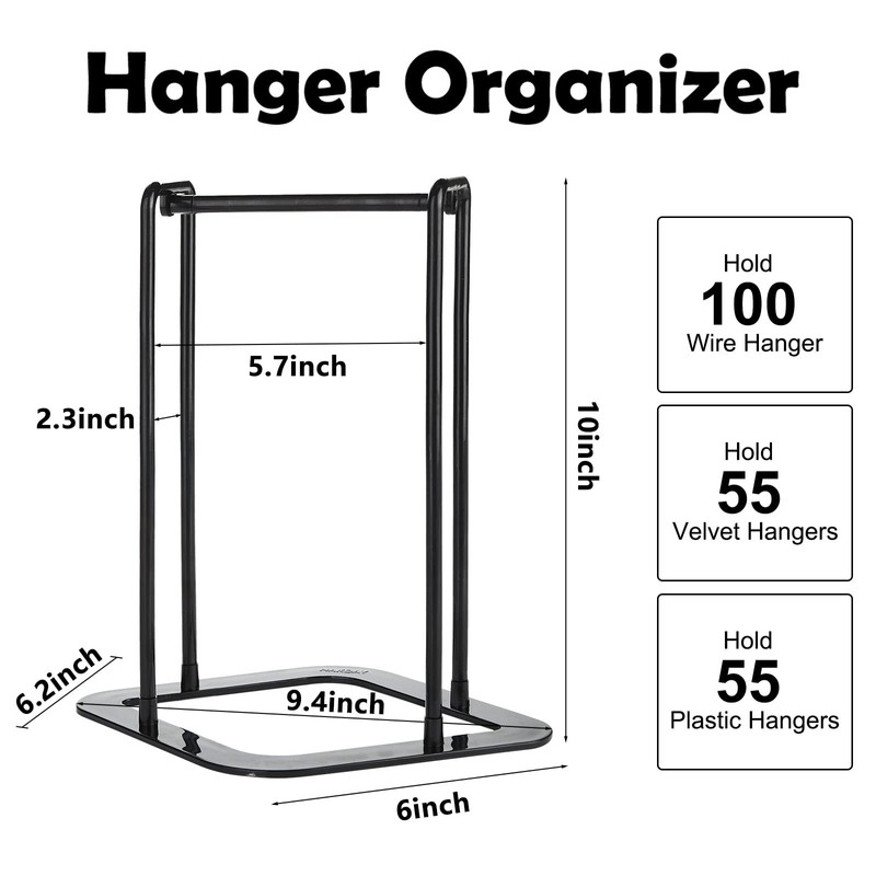 HAKDAY Portable Hanger Organizer Rack, Hanger Storage Stacker Holder Caddy