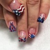 24pcs 4th of July Press on Nails Short Square Fake