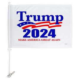 White Trump 2024 Flag For Car 2 PcsRed Bandera Para Carros Window Clip Pole Mount Kit Rally Shooting 2024 Poster President 47 Auto Decor MAGA Sign Outdoor Decorations Republican Gift Made In USA