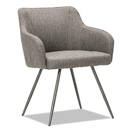 Alera ALECS4351 Captain Series Chrome Base 24 in. x 24.5 in. x 30.25 in. Guest Chair - Gray Tweed