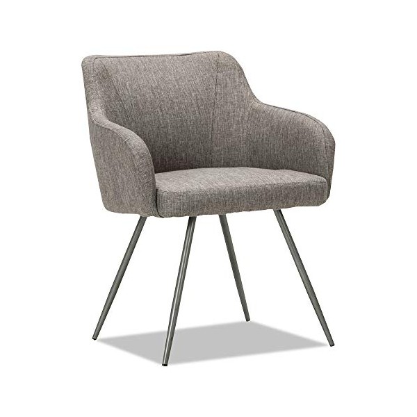 Alera ALECS4351 Captain Series Chrome Base 24 in. x 24.5 in. x 30.25 in. Guest Chair - Gray Tweed