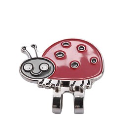 Vbestlife Golf Hat Clip, Cute Stainless Steel Golf Ball Marker with Magnetic Ball Marker Golf Gift for Women Lady Kids (Ladybird C514)