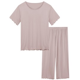 Amorbella Cooling Pyjamas for Womens Night Sweats Pajamas Moisture Wicking Pjs Sleepwear(Blushing Pink, XL)