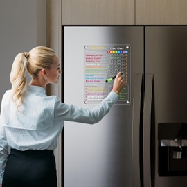 2 Pack Acrylic Magnetic Chore Chart for Kids, 9.5"x12" Daily/Weekly Responsibility Reward Chore Board, Clear Chores Chart for Refrigerator with 6 Markers, Dry Erase Board for Multiple Kids Teens Adult