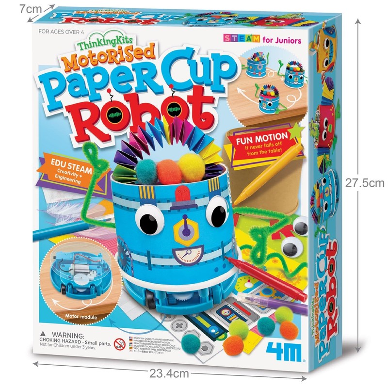 4M 404920 Thinking Kits-Motorised Paper Cup Robot-Science and Activty for