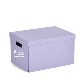 Zeller 14462 Storage Box Recycled Cardboard Approx. 25 x 35 x 20 cm Lilac